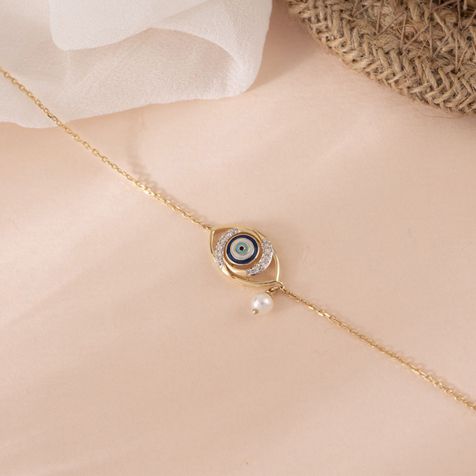 Modish Evil Eye Pearl Bracelet