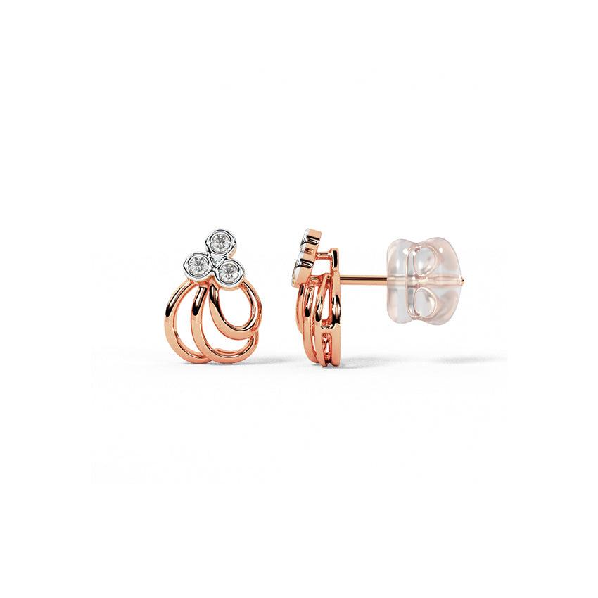 Delicate Posy Diamond  Stud Earrings