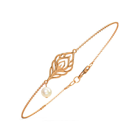 Feather Pearl Bracelet