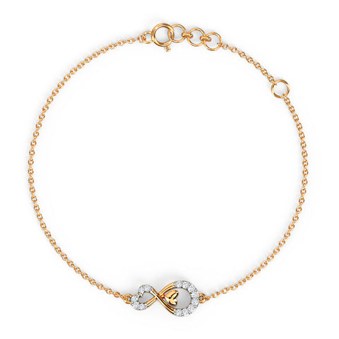 Entwined Diamond Infinity Heart Bracelet