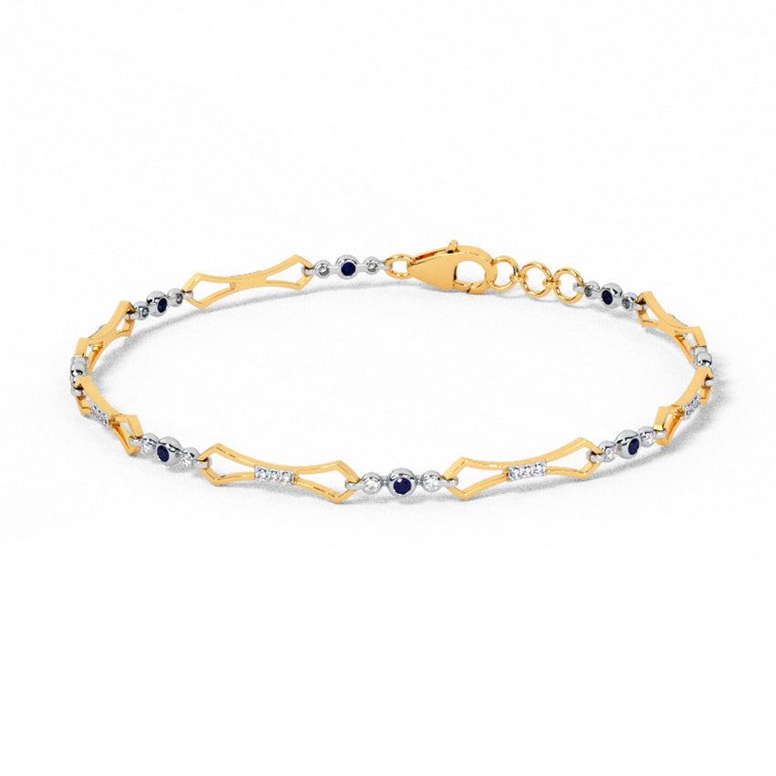 Clip on Clip Colourstone and Diamond Tennis Bracelet