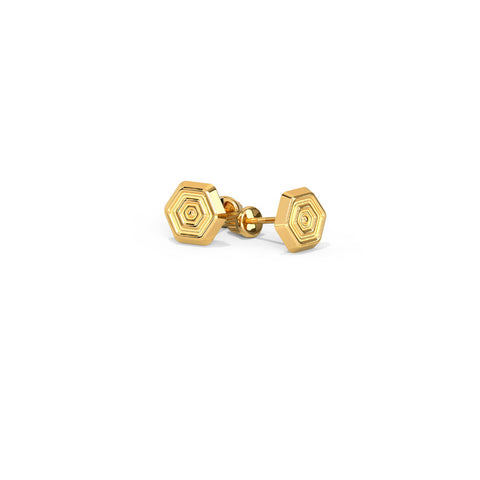 Edgy Ripple Kids' Gold Earrings