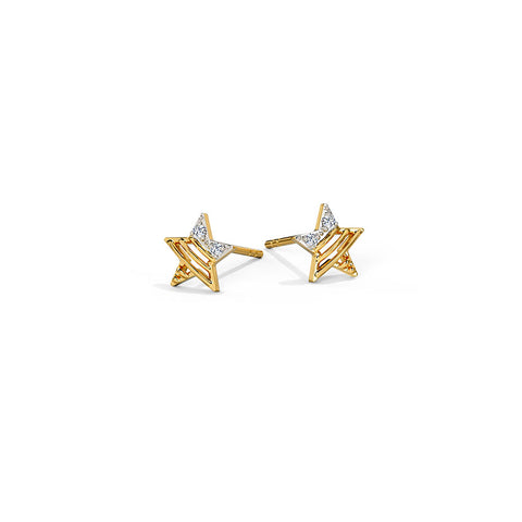 Star Mesh Diamond Stud Earrings