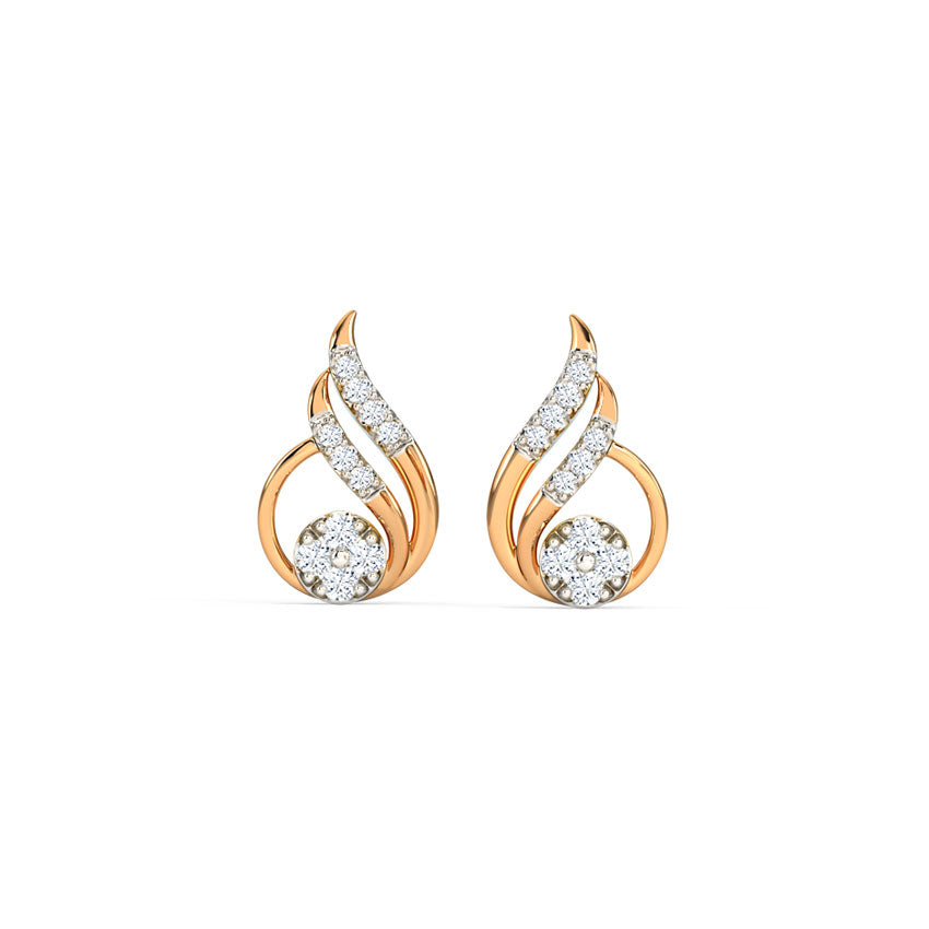 Delicate Dewdrop Diamond Stud Earrings