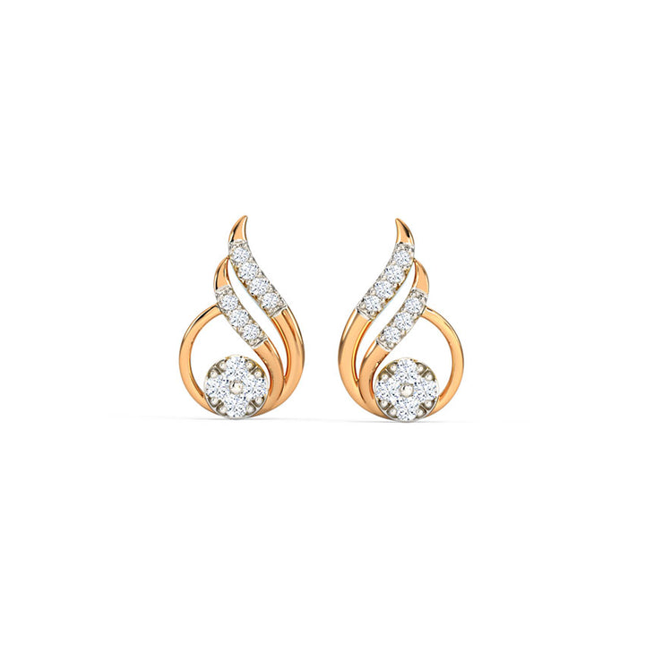Delicate Dewdrop Diamond Stud Earrings