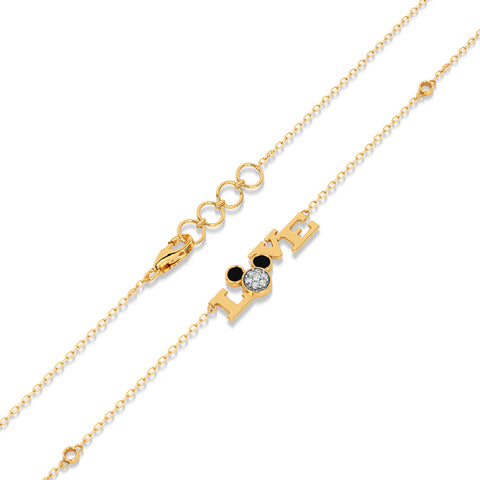 Mickey Mouse Love Diamond Necklace
