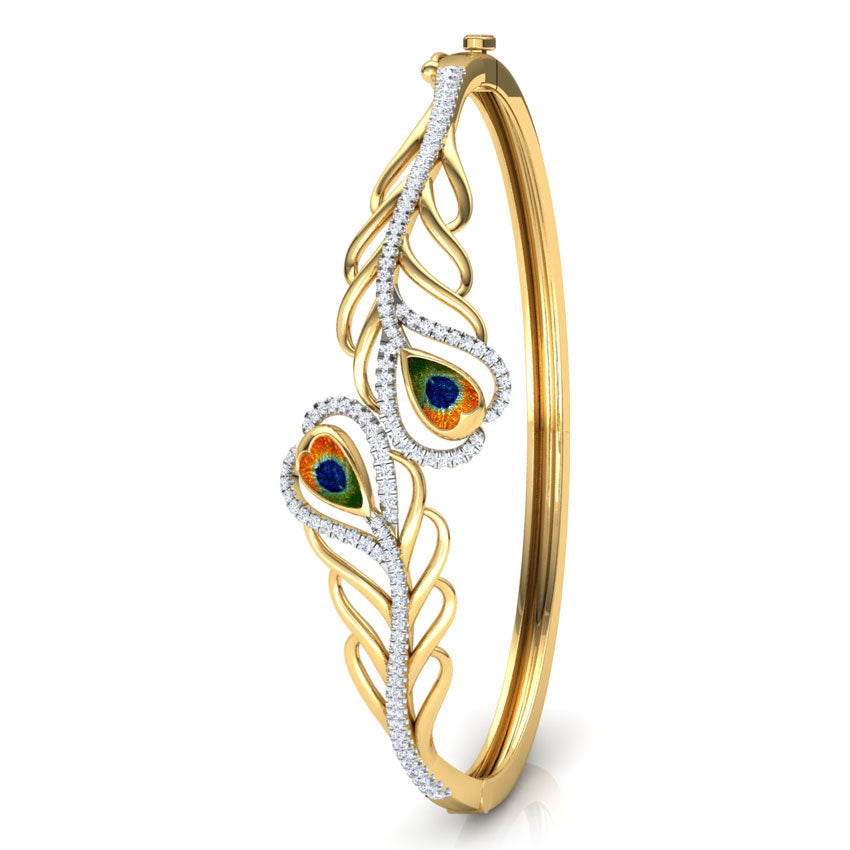 Peacock Feather Diamond Bracelet