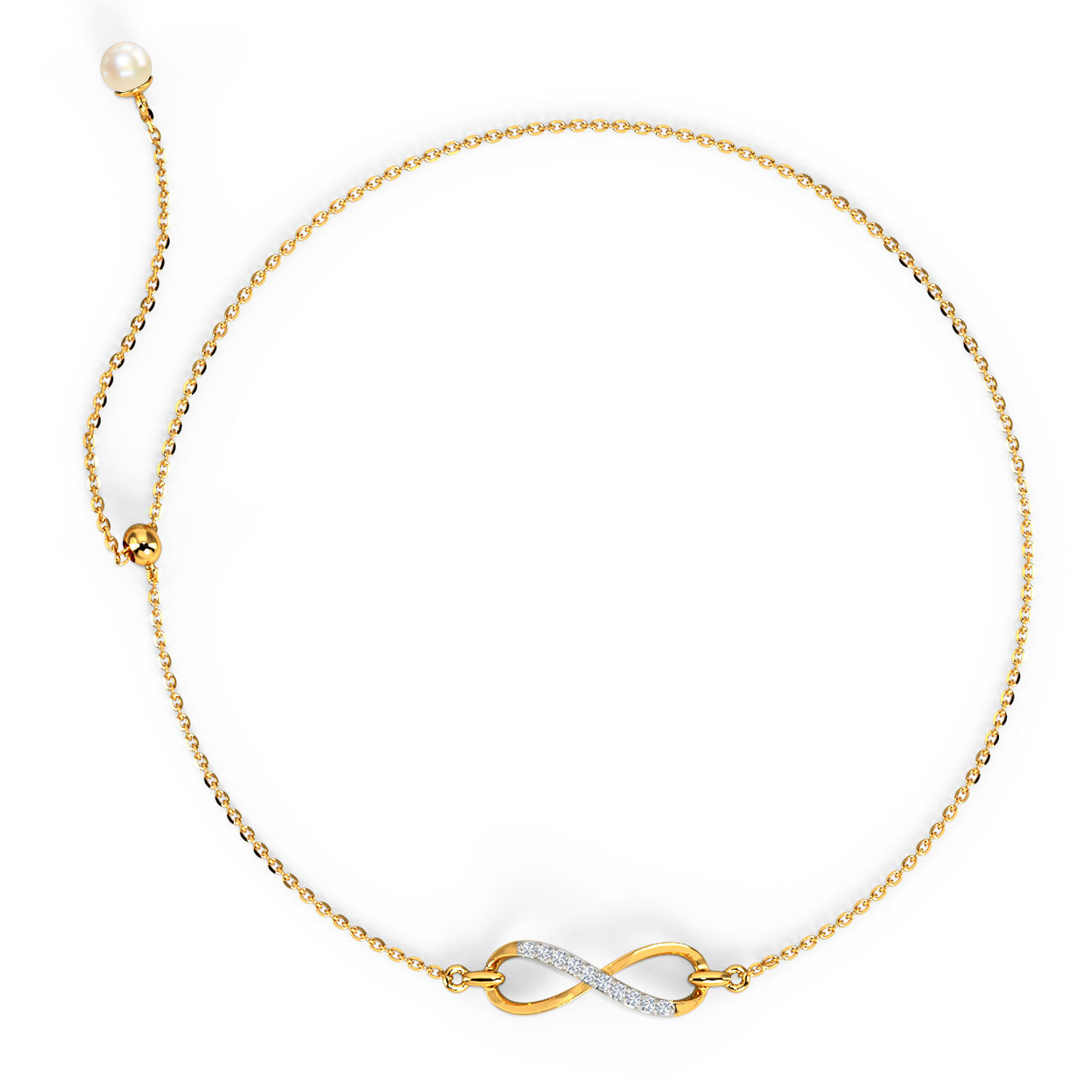 Infinity Adjustable Pearl Bracelet