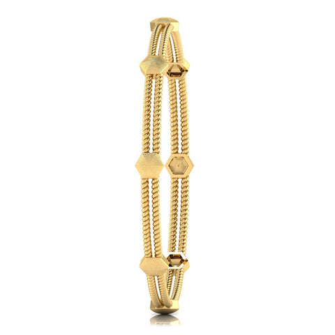 Anna Hexagon Gold Bangle