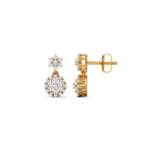 Celinda Cluster Diamond Drop Earrings