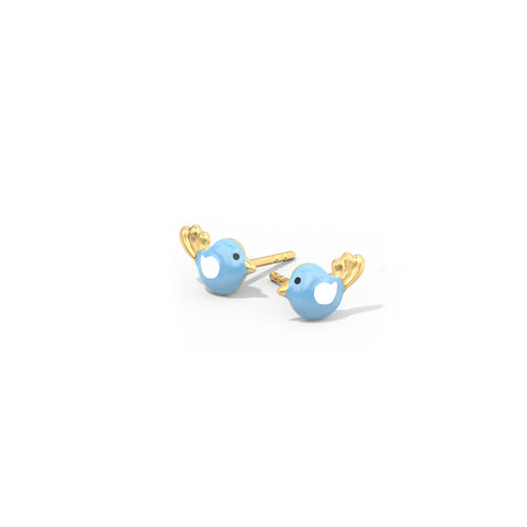 Blue Bird Kids' Gold Earrings