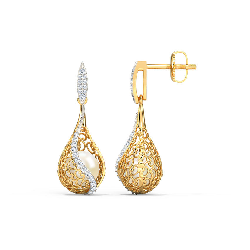 Jisha Ornate Pearl Drop Earrings