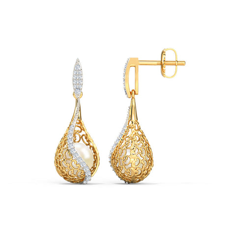 Jisha Ornate Pearl Drop Earrings