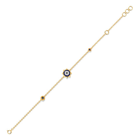 Starry Evil Eye Gemstone Bracelet