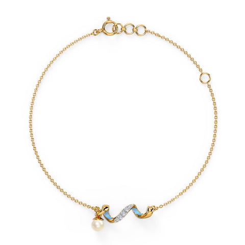 Azure Twirl Pearl Bracelet