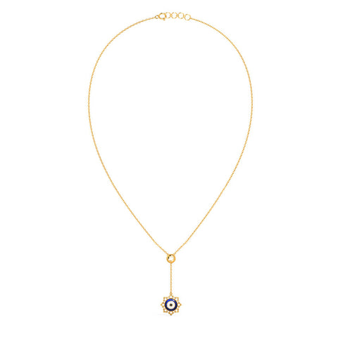 Artful Evil Eye Gold Lariat Necklace