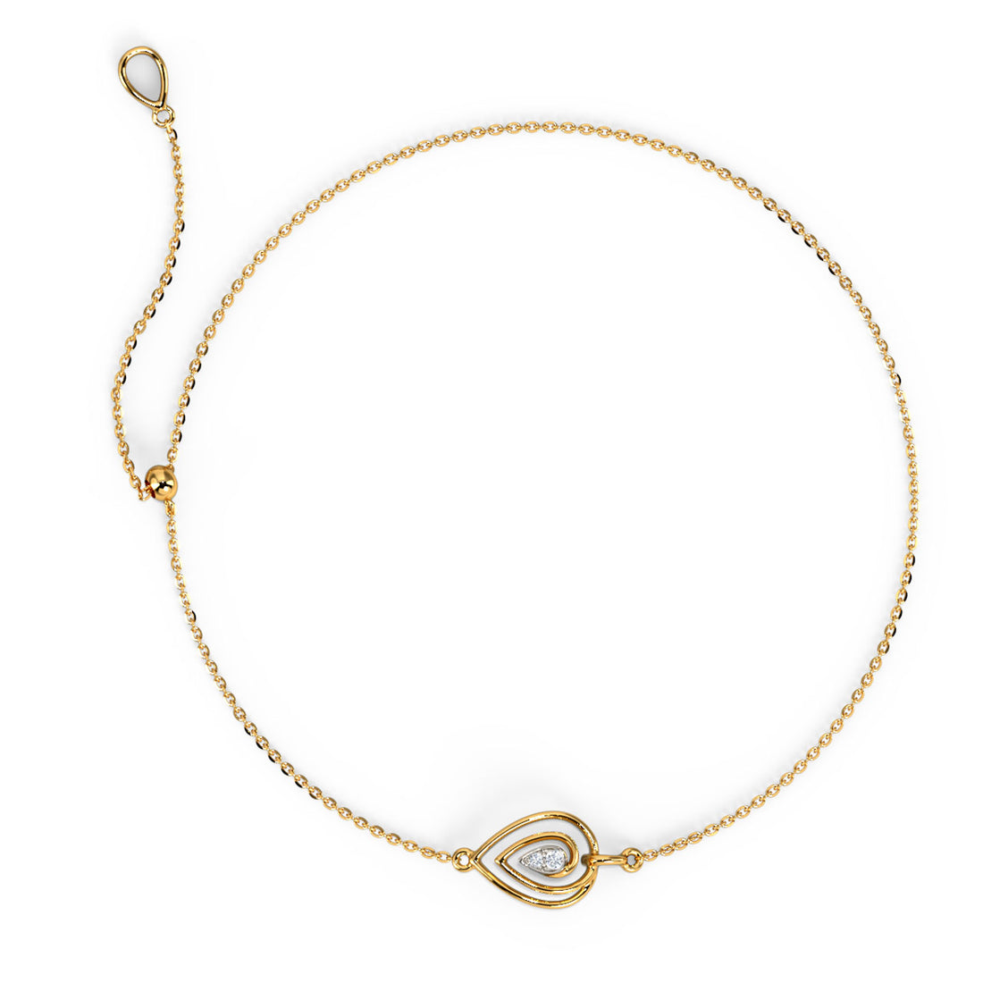 Pretty Leaf Adjustable Diamond Bracelet