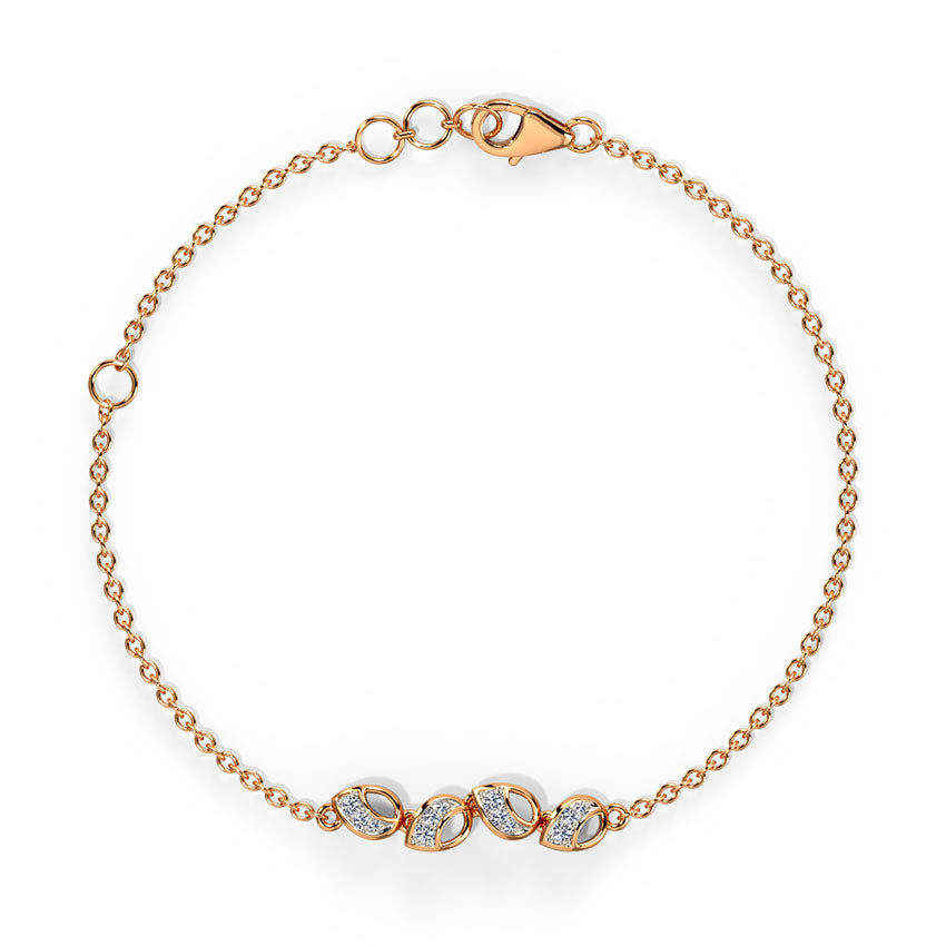 Spatial Petals Diamond Chain Bracelet