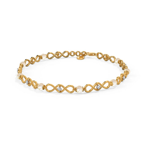 Swirly Pearl Chain Bracelet