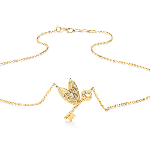 Winged Key Necklace