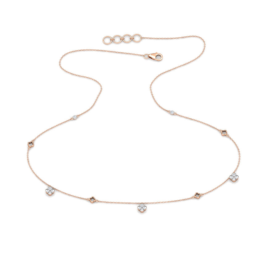 Floret Fine Line Diamond Necklace