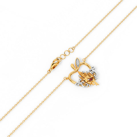 Snow White Apple Castle Diamond Necklace