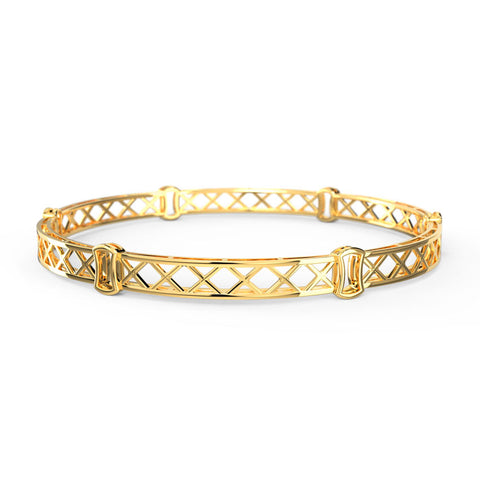 Chloe Criss-Cross Gold Bangle