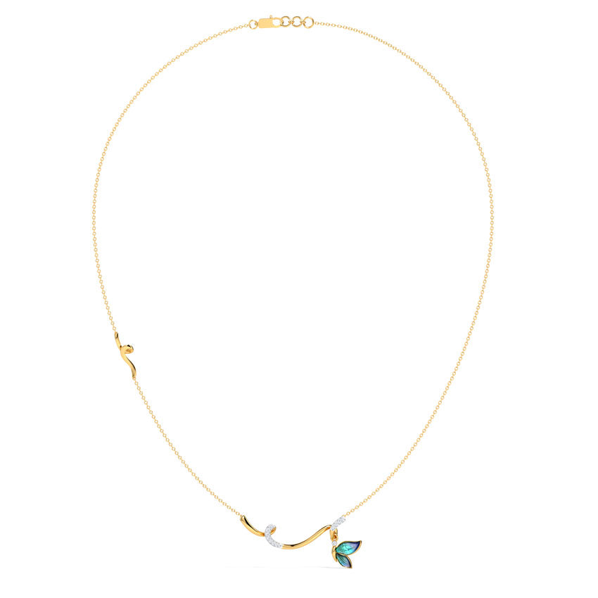 Tendril Butterfly Diamond Necklace
