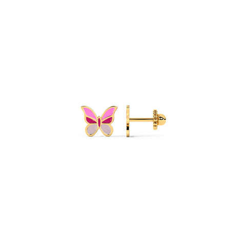 Violet Flutter Kids' Gold Earrings