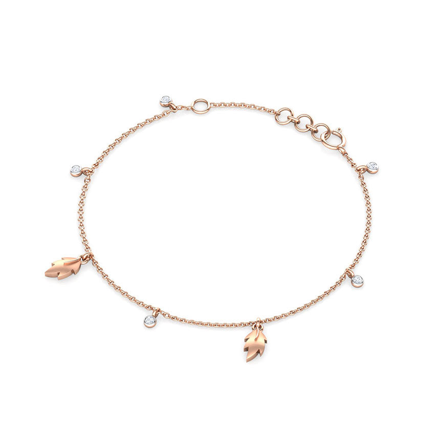 Leaves Charm Diamond Bracelet
