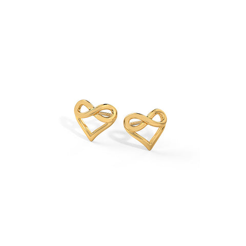 Infinity Love Gold Stud Earrings