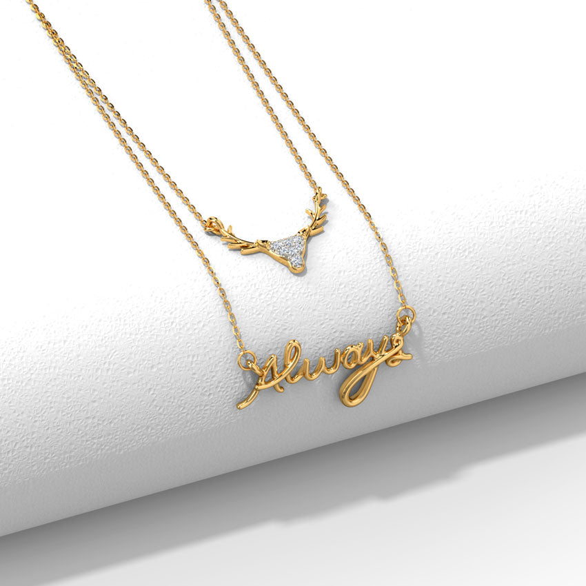 Stag Patronus & Always Diamond Necklace