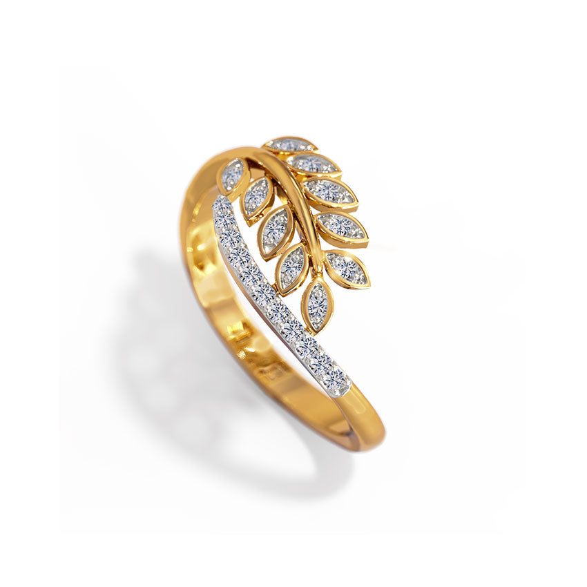Glinting Leaves Diamond Ring