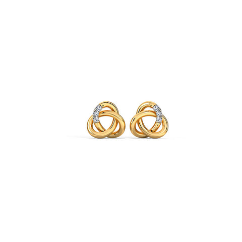 Swirly Knots Diamond Stud Earrings