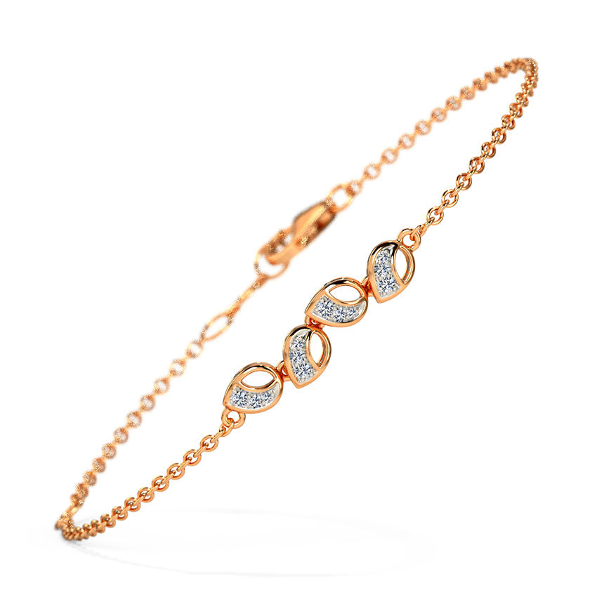 Spatial Petals Diamond Chain Bracelet