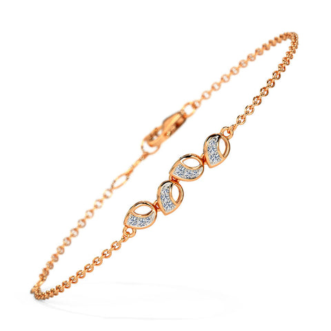 Spatial Petals Diamond Chain Bracelet