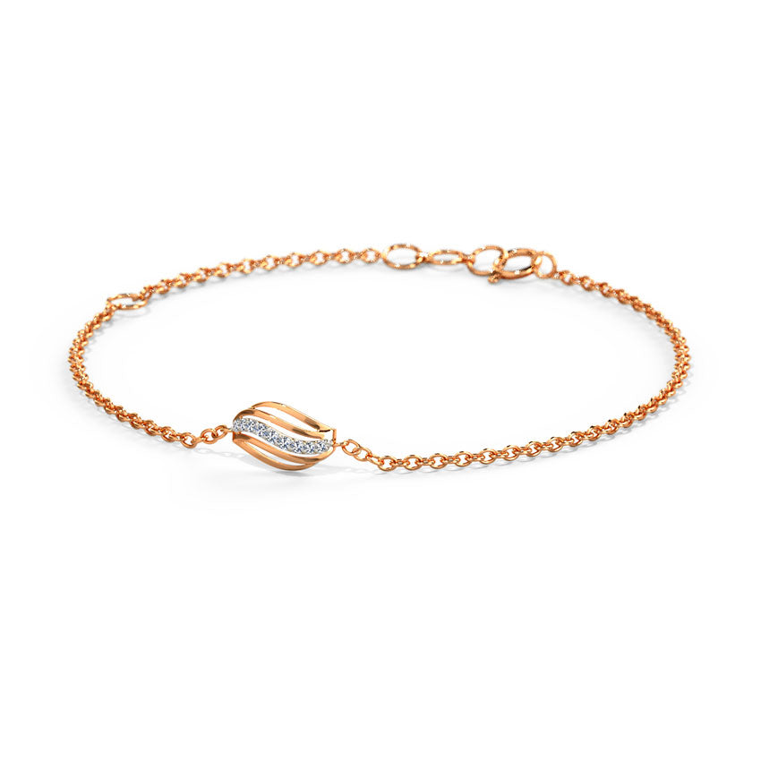 Linear Swash Diamond Chain Bracelet