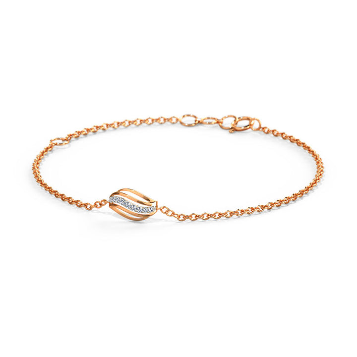 Linear Swash Diamond Chain Bracelet