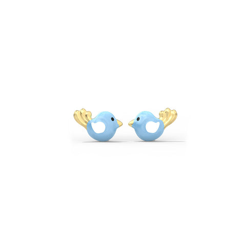 Blue Bird Kids' Gold Earrings