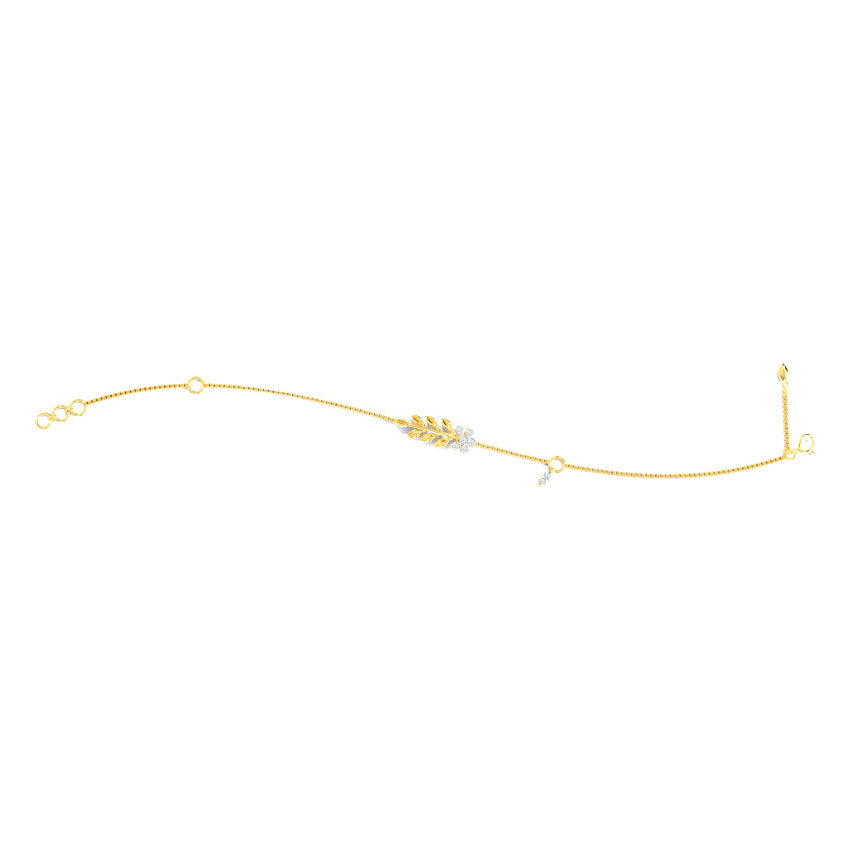 Dainty Fern Diamond Bracelet