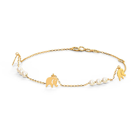 Elephant Pearl Chain Bracelet