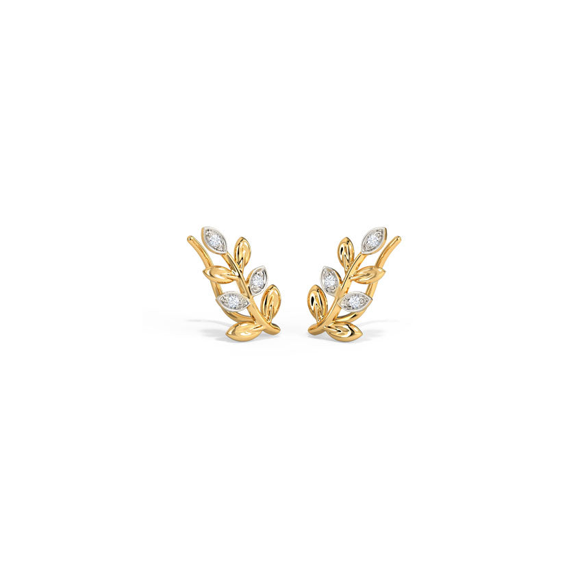 Leafy Diamond Ear Cuffs