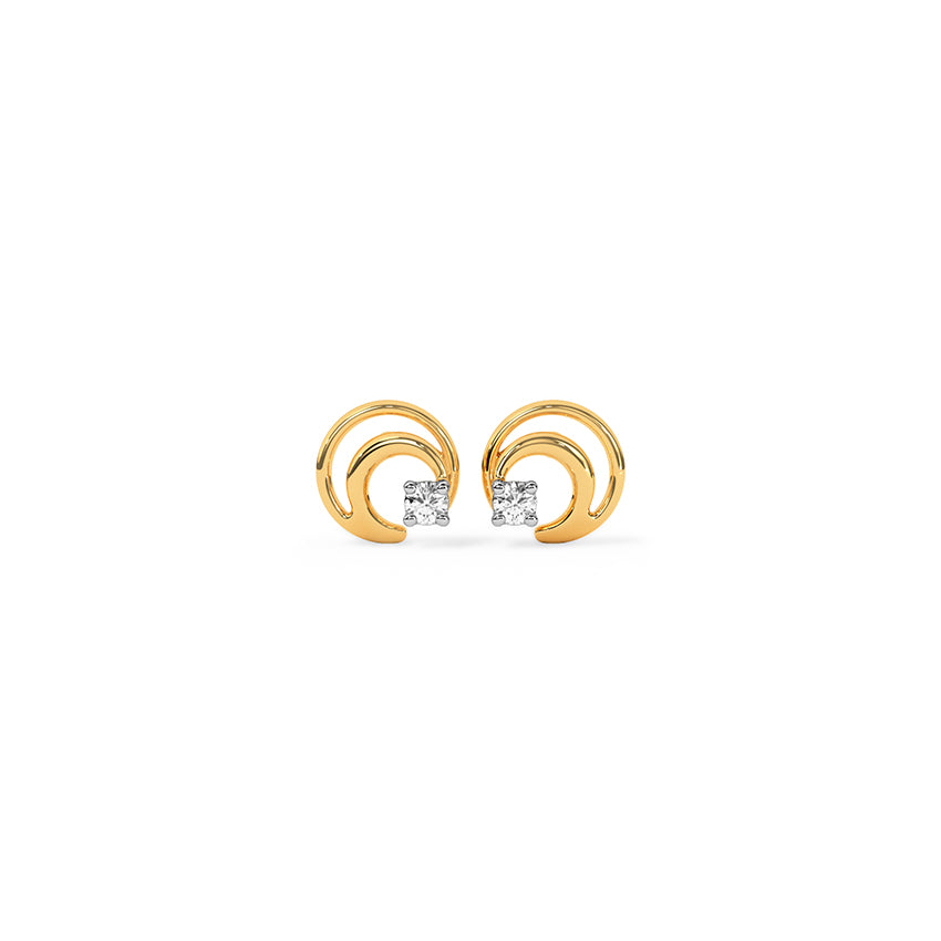 Gleaming Circlet Diamond Stud Earrings