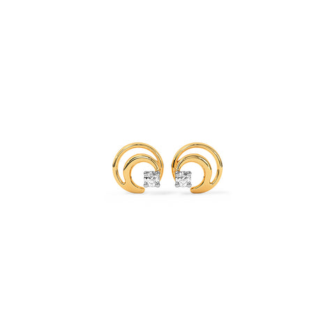 Gleaming Circlet Diamond Stud Earrings