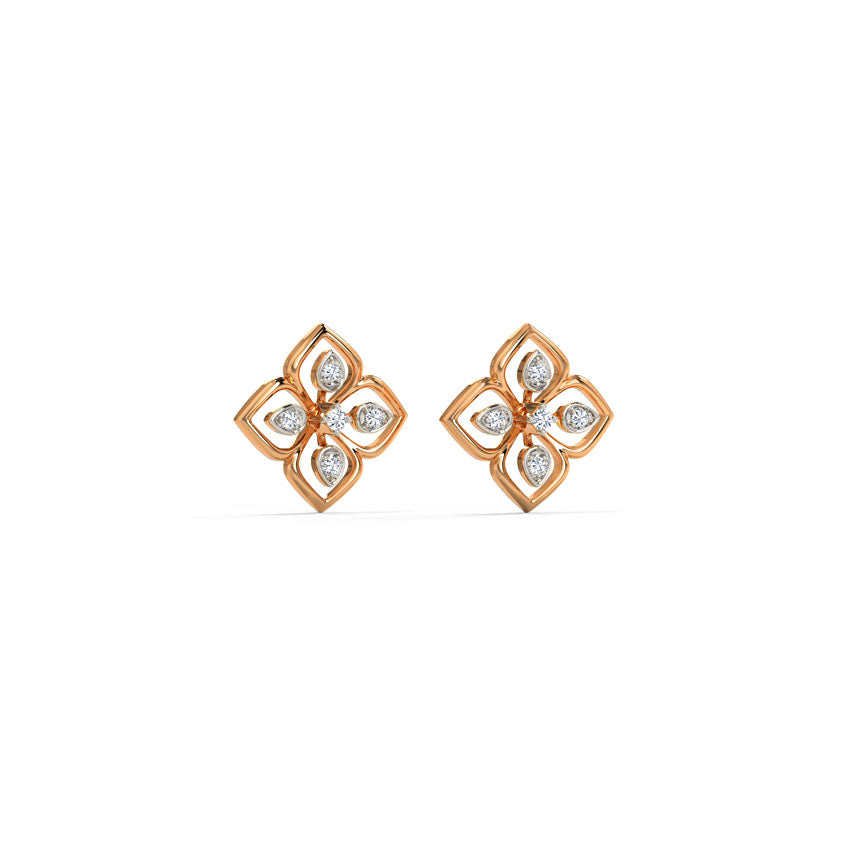 Lovely Blossom Diamond Stud Earrings