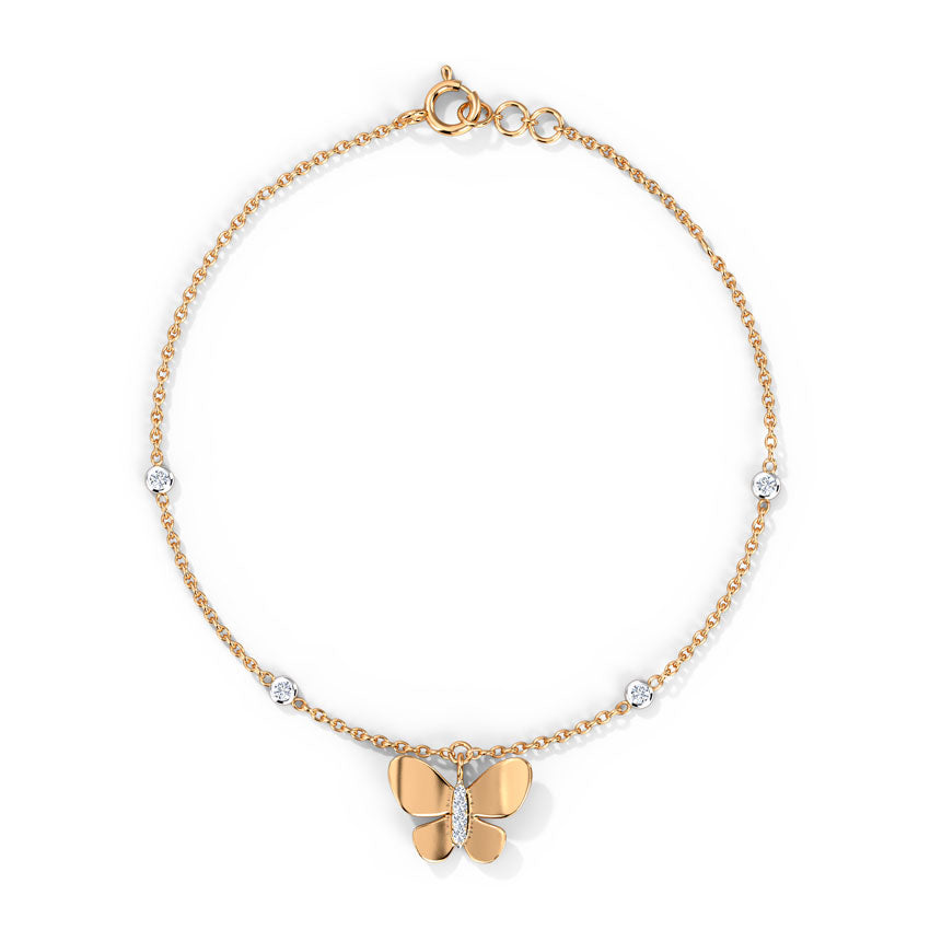 Elsa Diamond Butterfly Charm Bracelet