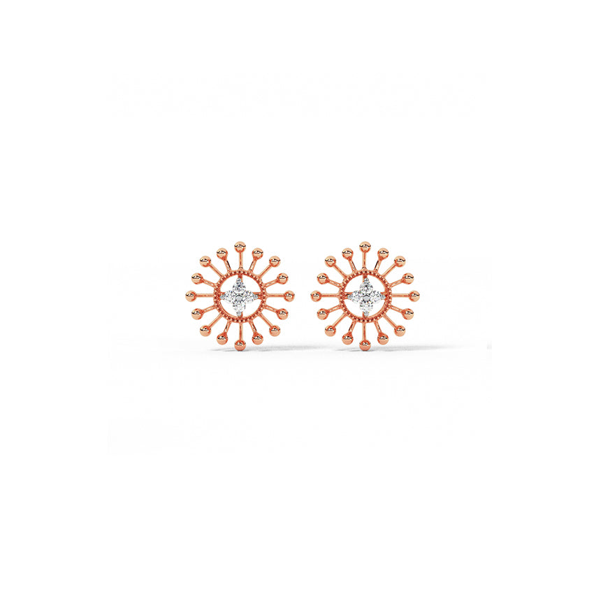 Gleaming Rays Diamond Stud Earrings