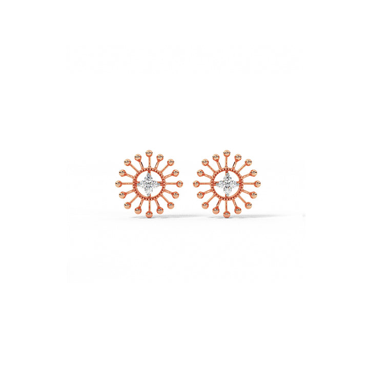 Gleaming Rays Diamond Stud Earrings