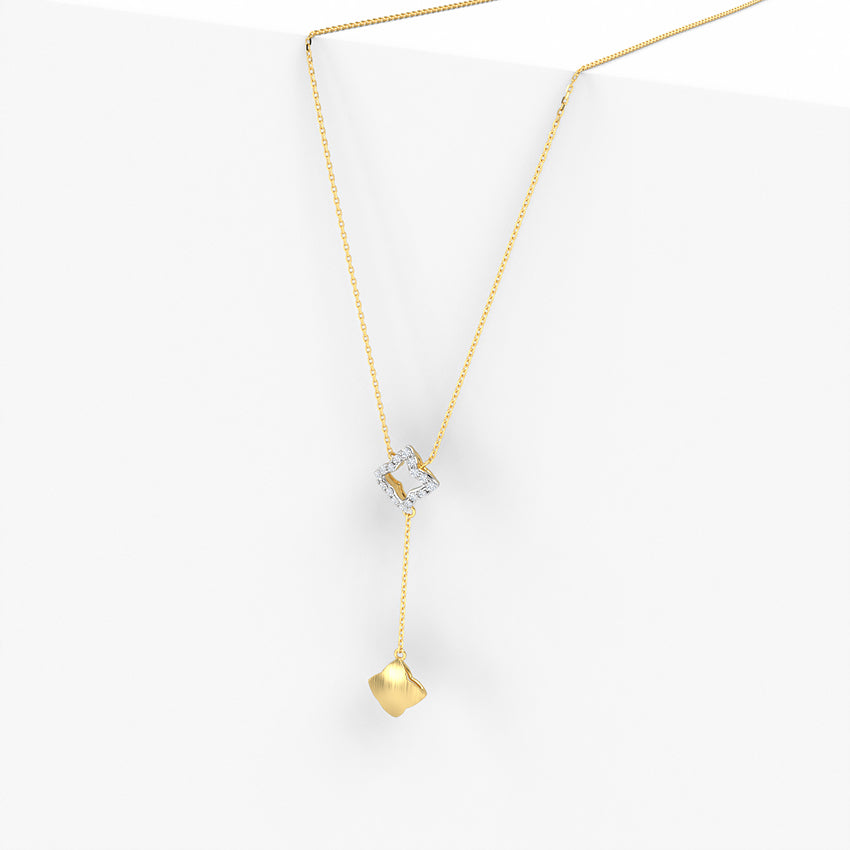 Geometric Diamond Lariat Necklace