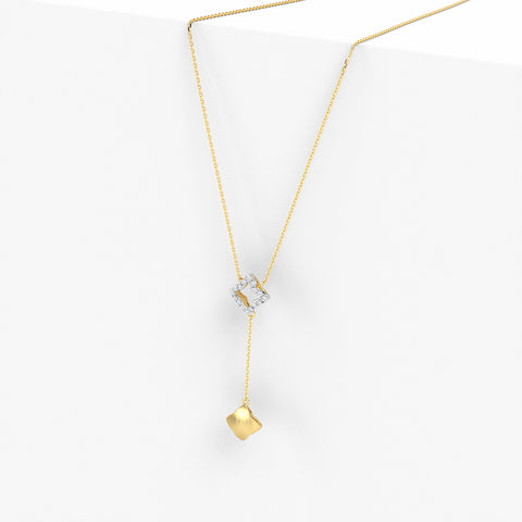 Geometric Diamond Lariat Necklace